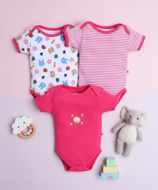 Teddy Onesie - Pack of 3