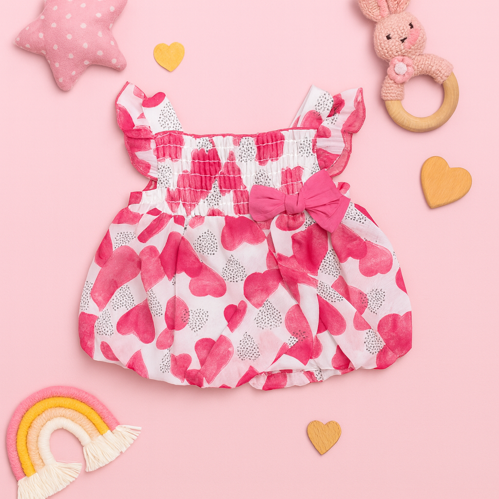 Pink Bow & Heart Frock