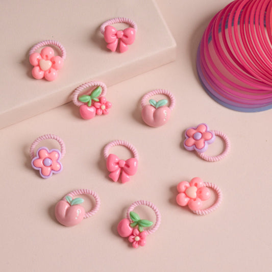 Bow & Blossom Rubberbands - Pack Of 10