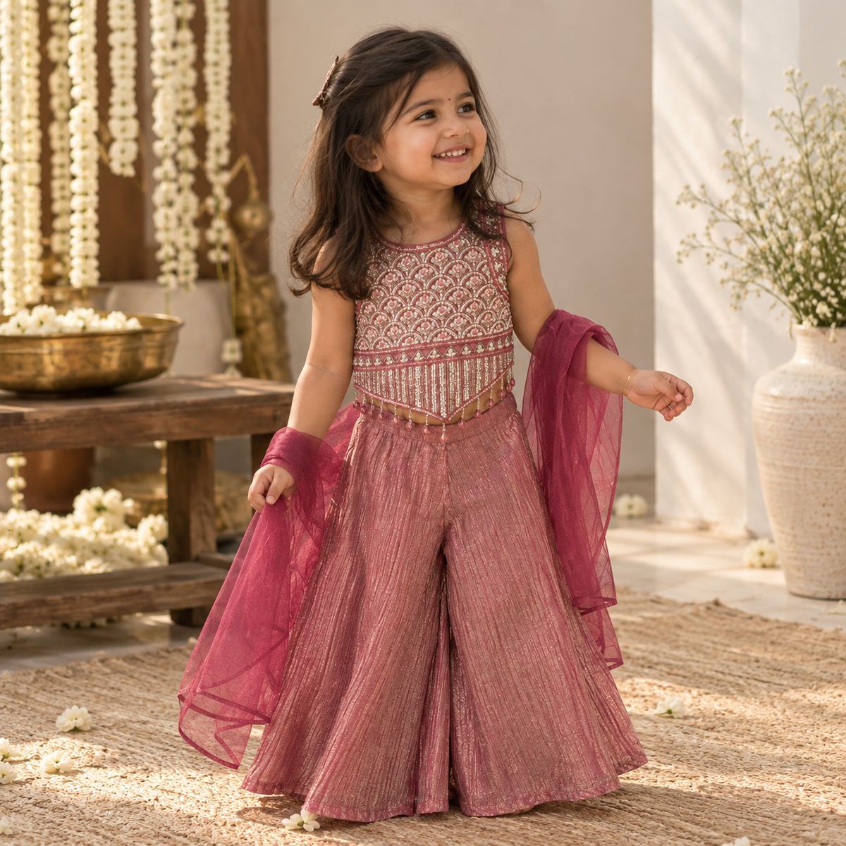 Maroon Palazzo & Dupatta