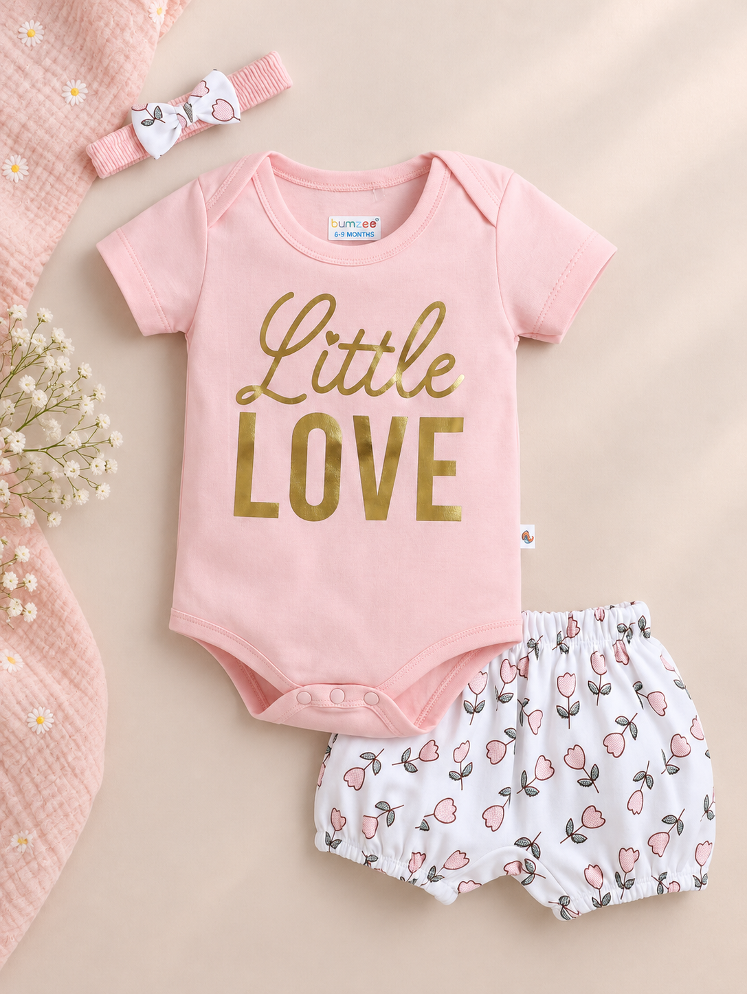 Body Suit Set - Pink and White
