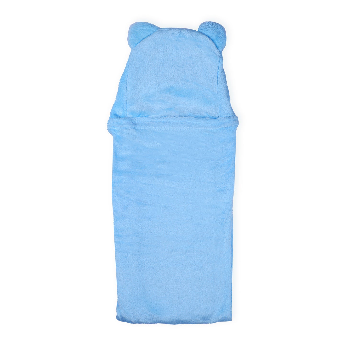 Blue Bear Hooded Fur Baby Blanket