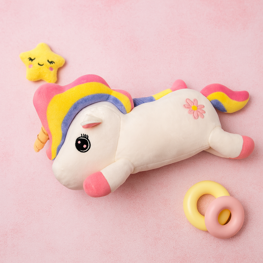 Unicorn Soft Toy - White