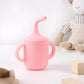 Silicone Pink Cup With Straw