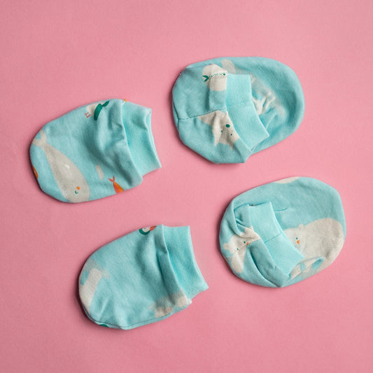 Mittens + Booties Blue