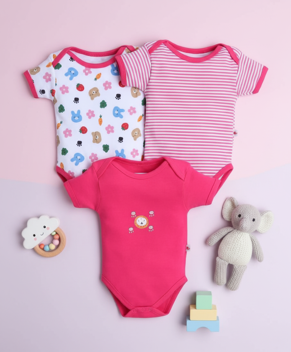 Teddy Onesie - Pack of 3