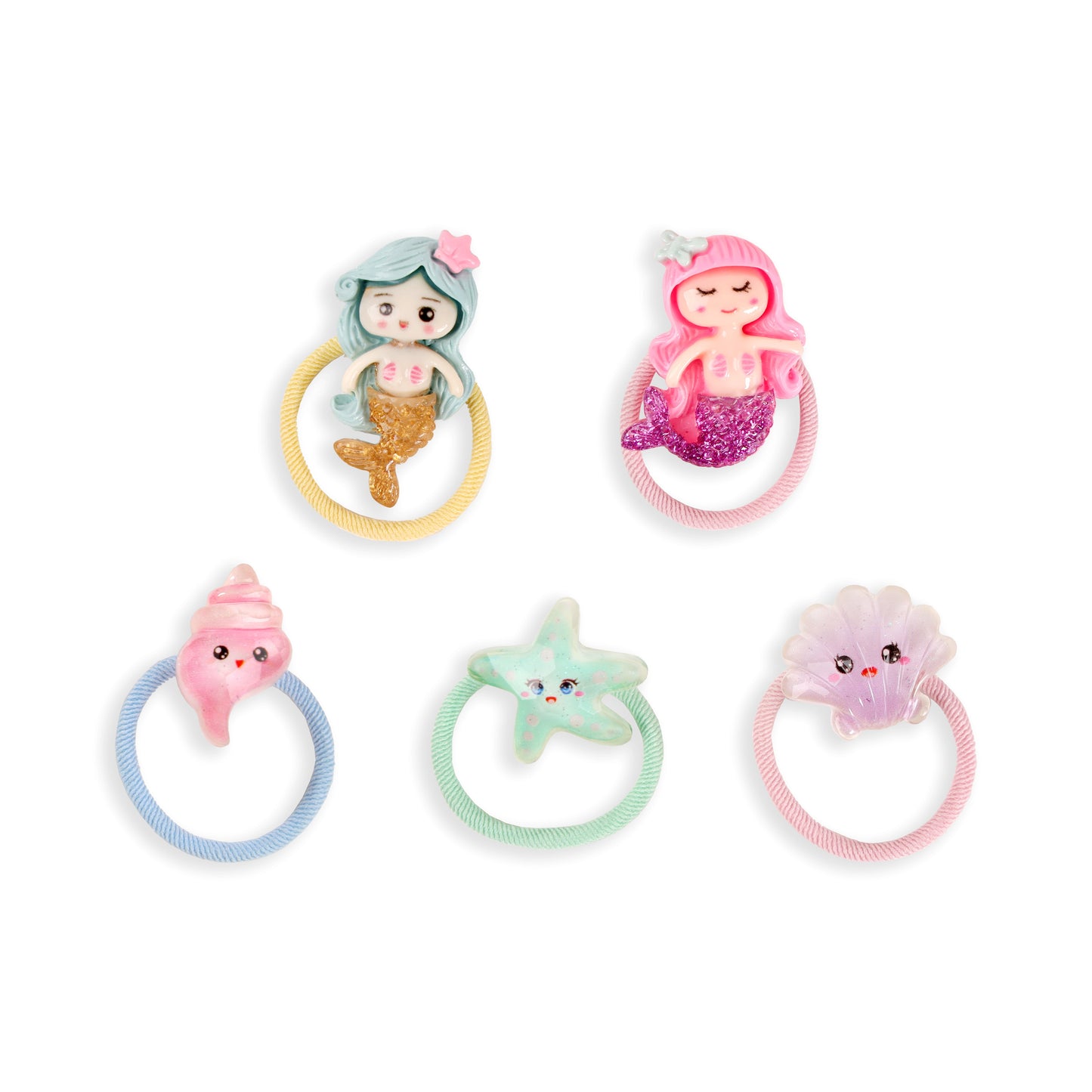 Coral Mermaid Rubberbands (Pack Of 5)