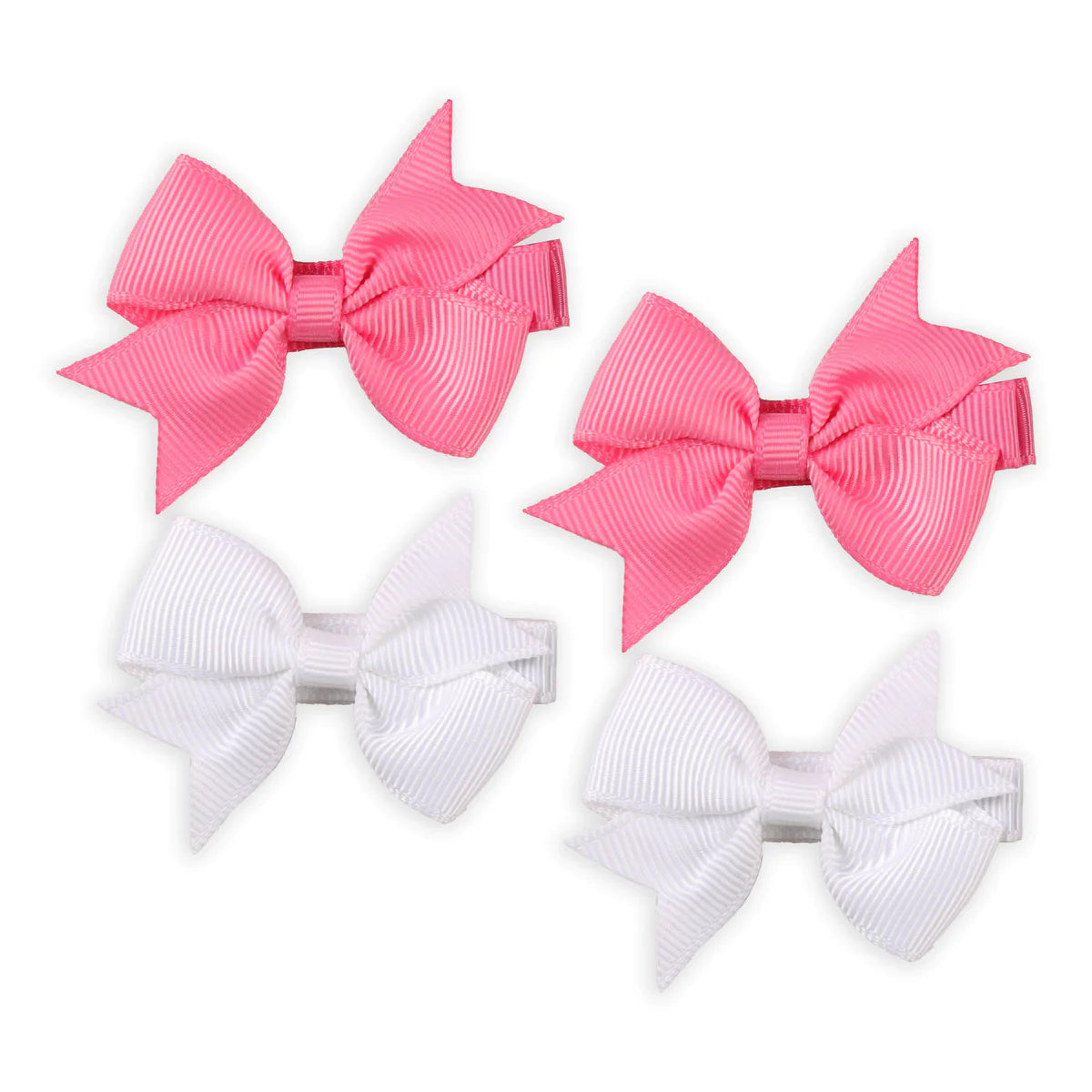 White And Hot Pink Locks Hairclips (Pack of 4)