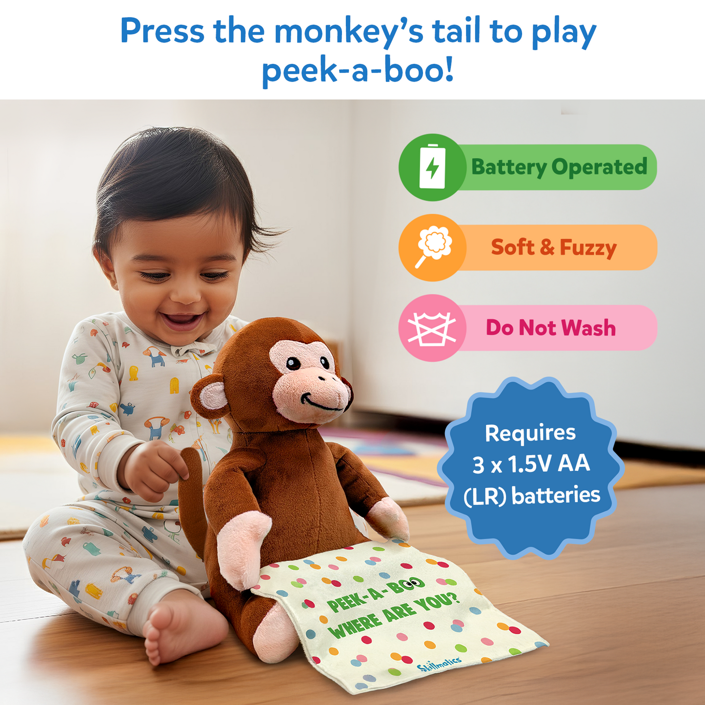 Peek a Boo - Interactive Plush Monkey