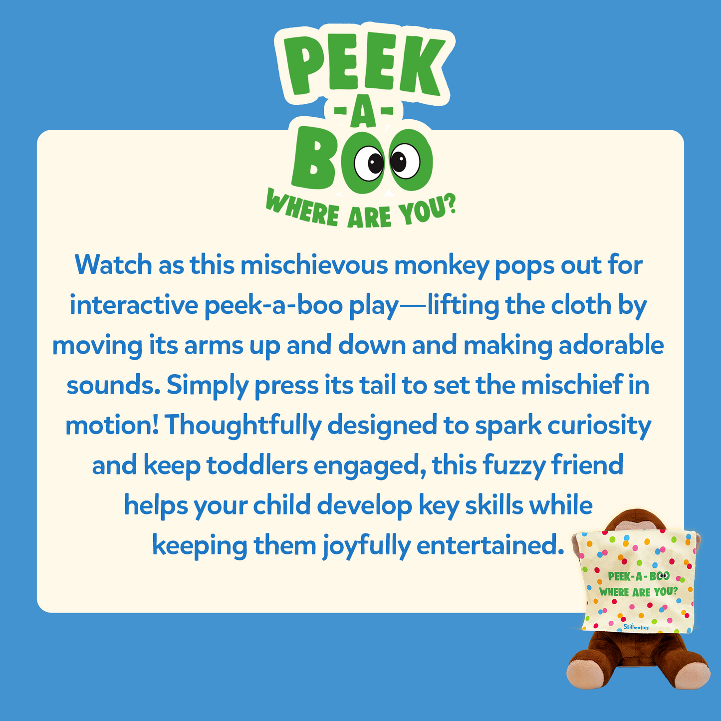 Peek a Boo - Interactive Plush Monkey