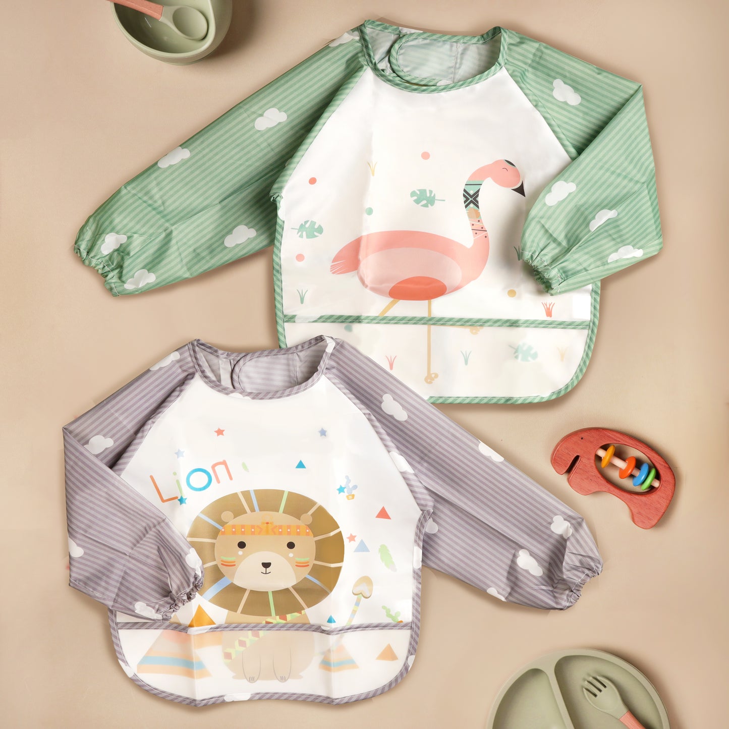 Animal Land Full Bibs - Pack Of 2