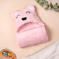 Pink Bear Hooded Fur Baby Blanket