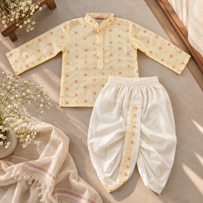 Yellow Kurta Set + Dhoti