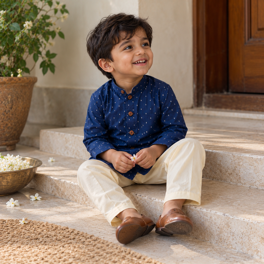 Blue Kurta Pyjama Set
