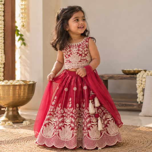 Red Ghagra & Dupatta