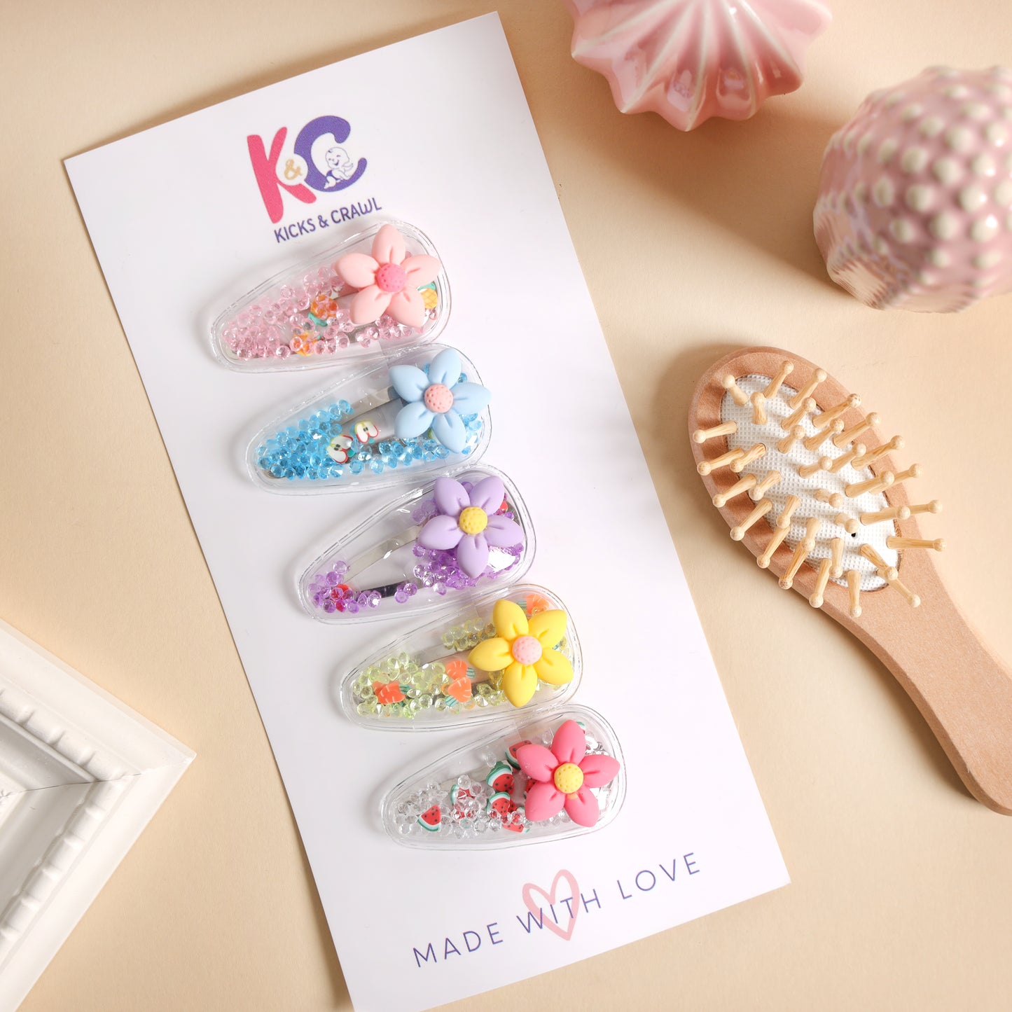 Blossoming Flower Hair Clips (Pack Of 5)