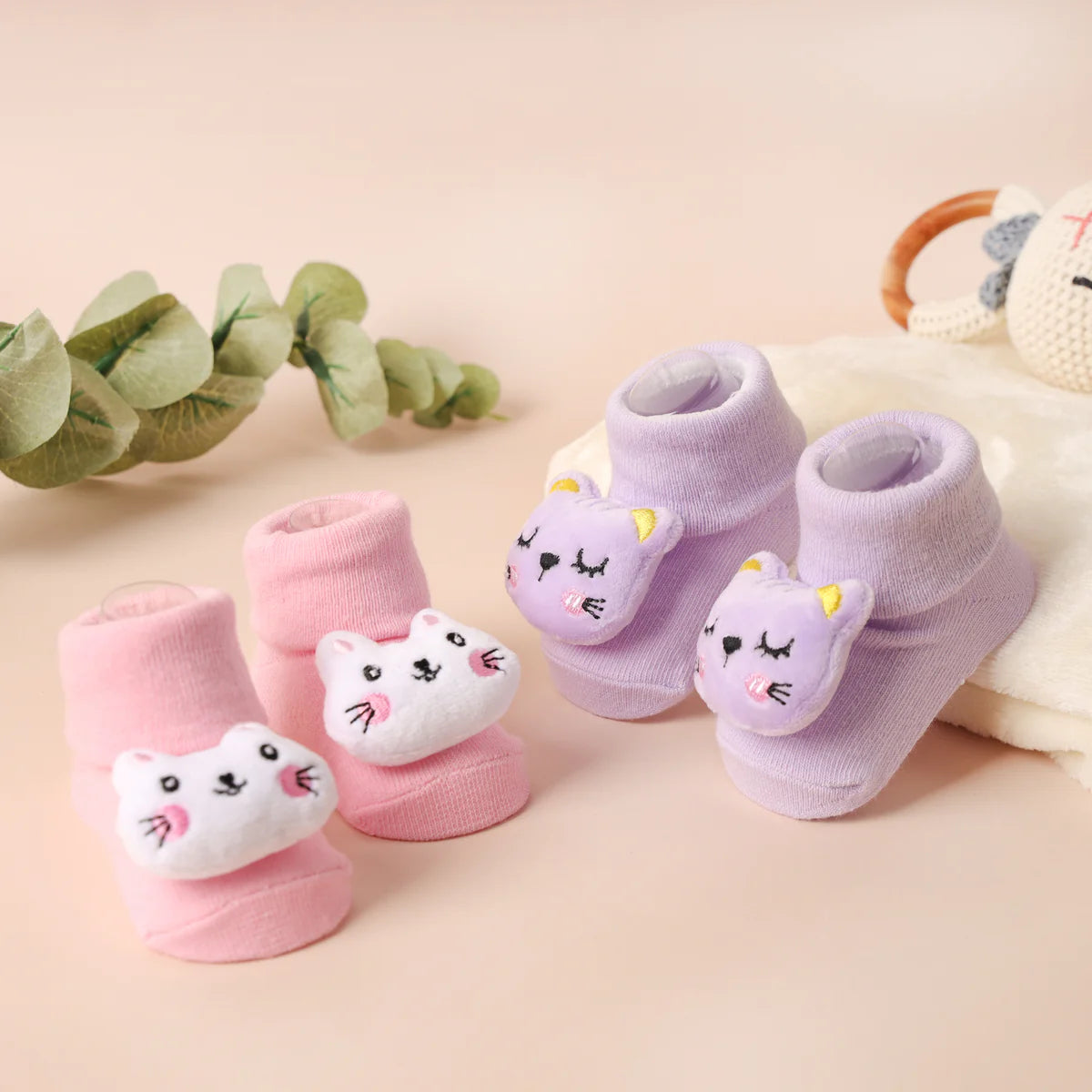 Purrfect Paws Baby Socks (Pack Of 2)