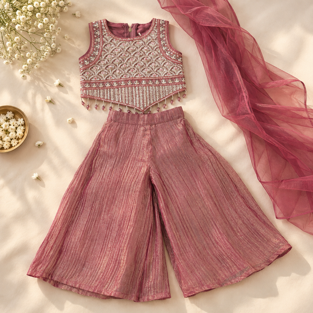Maroon Palazzo & Dupatta