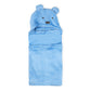 Blue Bear Hooded Fur Baby Blanket