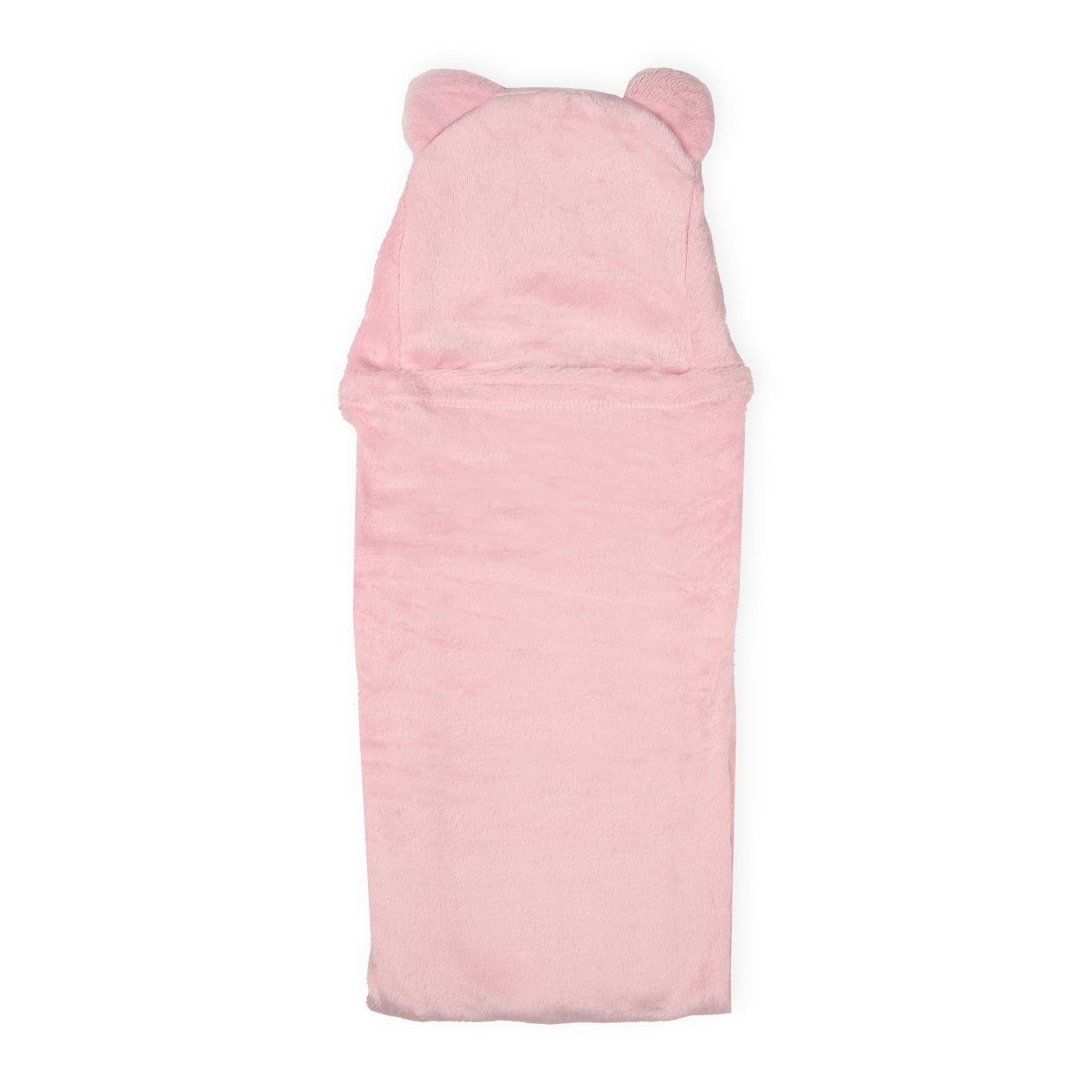 Pink Bear Hooded Fur Baby Blanket