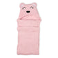 Pink Bear Hooded Fur Baby Blanket