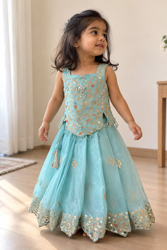 Blue Ghagra & Dupatta