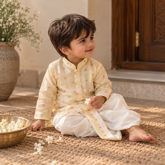 Yellow Kurta Set + Dhoti