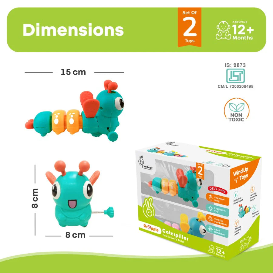 Caterpillar Wind Up Toy - Pack of 2